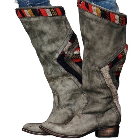 Freebird Shoes - Freebird by Steven Roadies Tall Boot Leather Western Boho, Size 8M